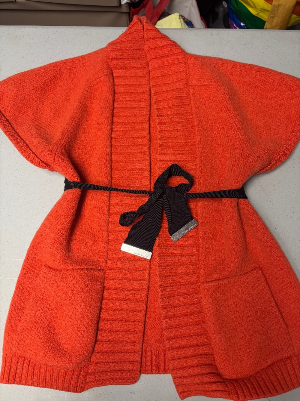Karen Millen Orange Wool Cardigan with belt